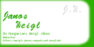 janos weigl business card